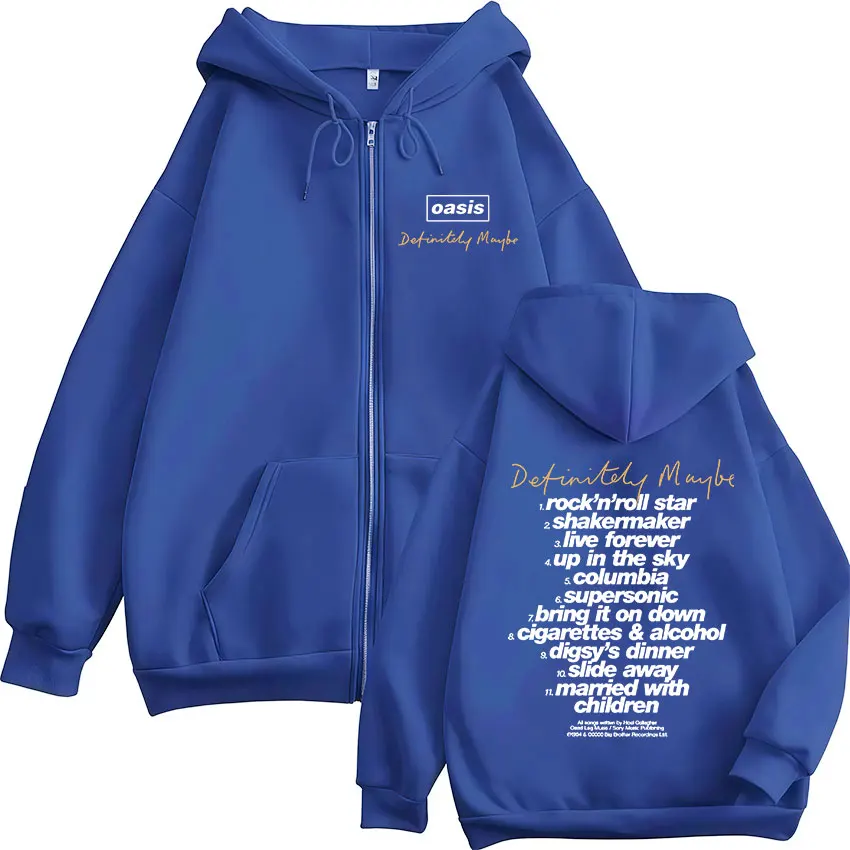 O-Oasis Live 25 Tour Merch Zip Up Hoodie Men Women Hip-hop punk
