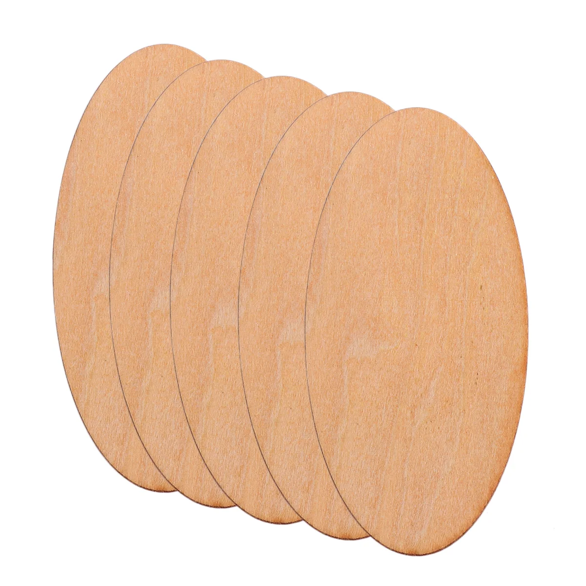 

60 Pcs House Decorations for Home Oval Wood Trim Craft Wooden Plate DIY Crafts Child Ceramics to Paint