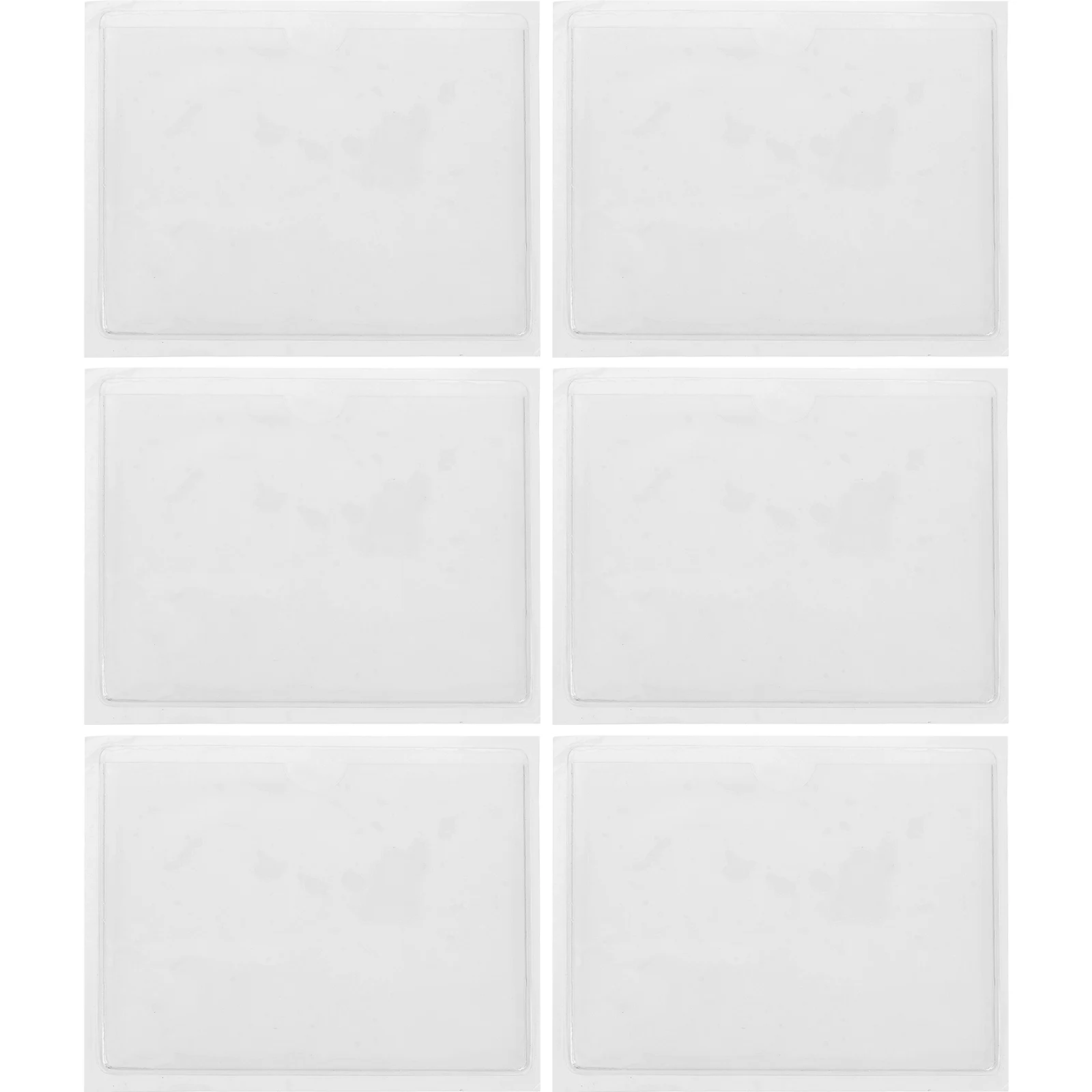 

6pcs Clear Pvc Adhesive Card Sleeves Protective Label Covers For Warehouse Shelves Car Windscreen Reusable Document Holders