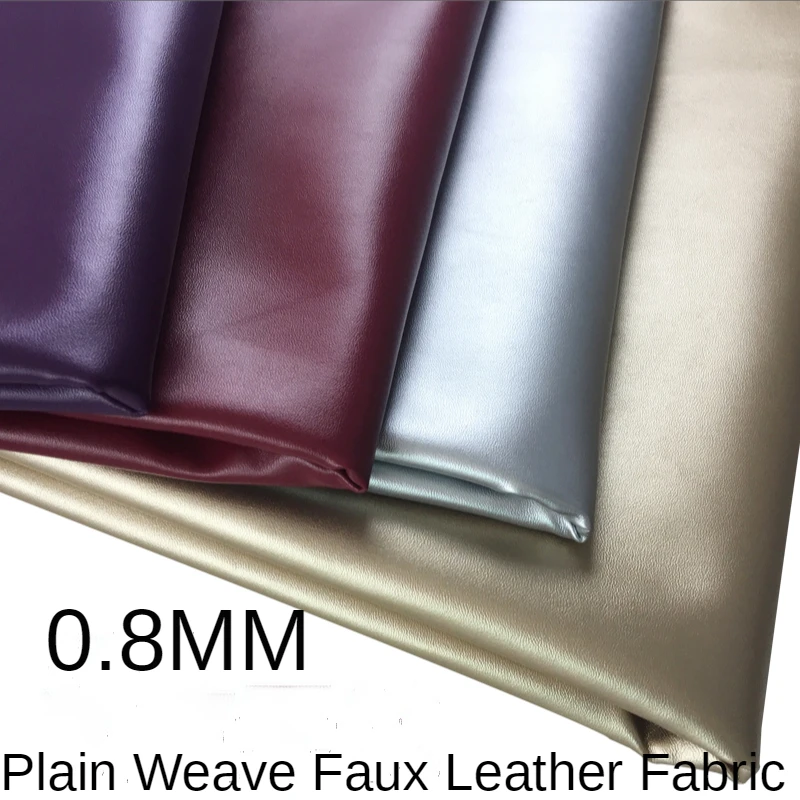 Faux Leather Fabric By The Meter for Sofa Covers Upholstery Diy Interior Sewing PU Napa Cloth Plain Black Blue Thickened Luster