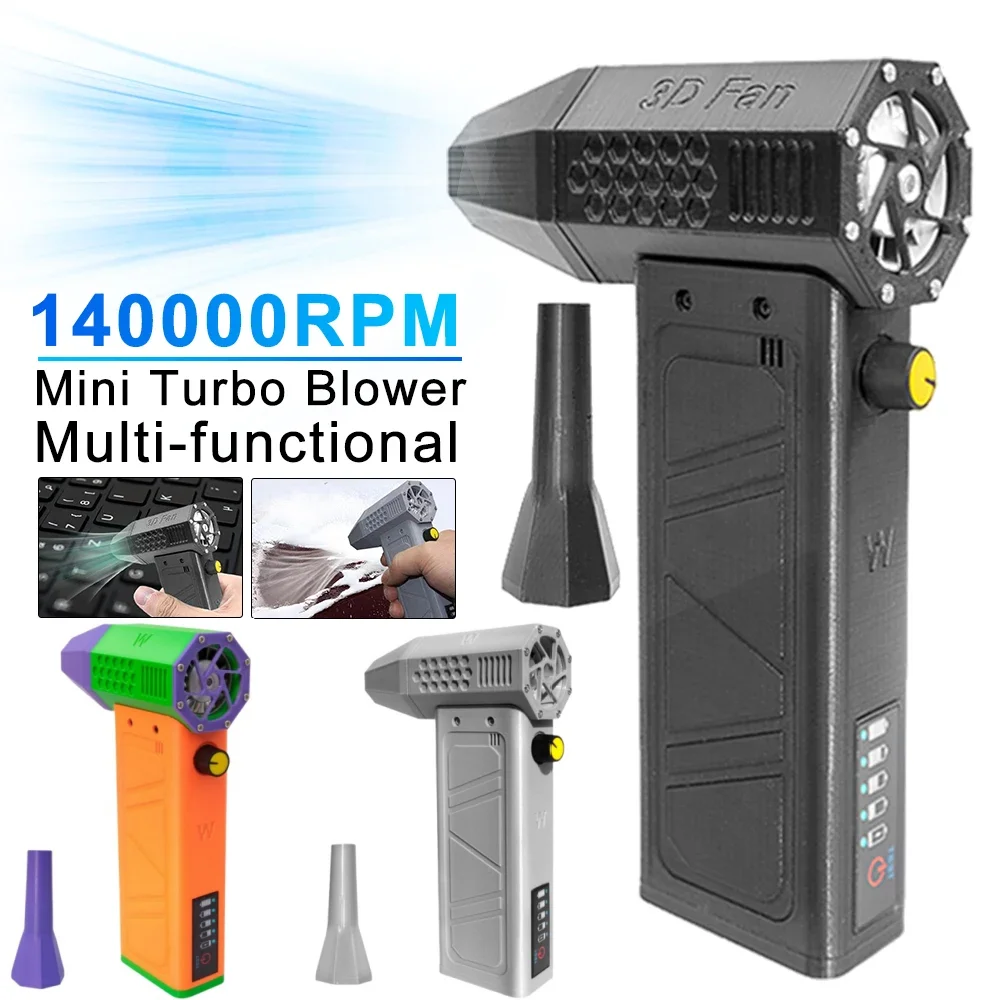 Soprador de ar 140000 Rpm Turbo Ventilador Portátil Mini Turbo Impulsionador Industrial Ventilador Violento Turbo Jet Ventilador de Poeira Ferramenta de Limpeza Tipo-c