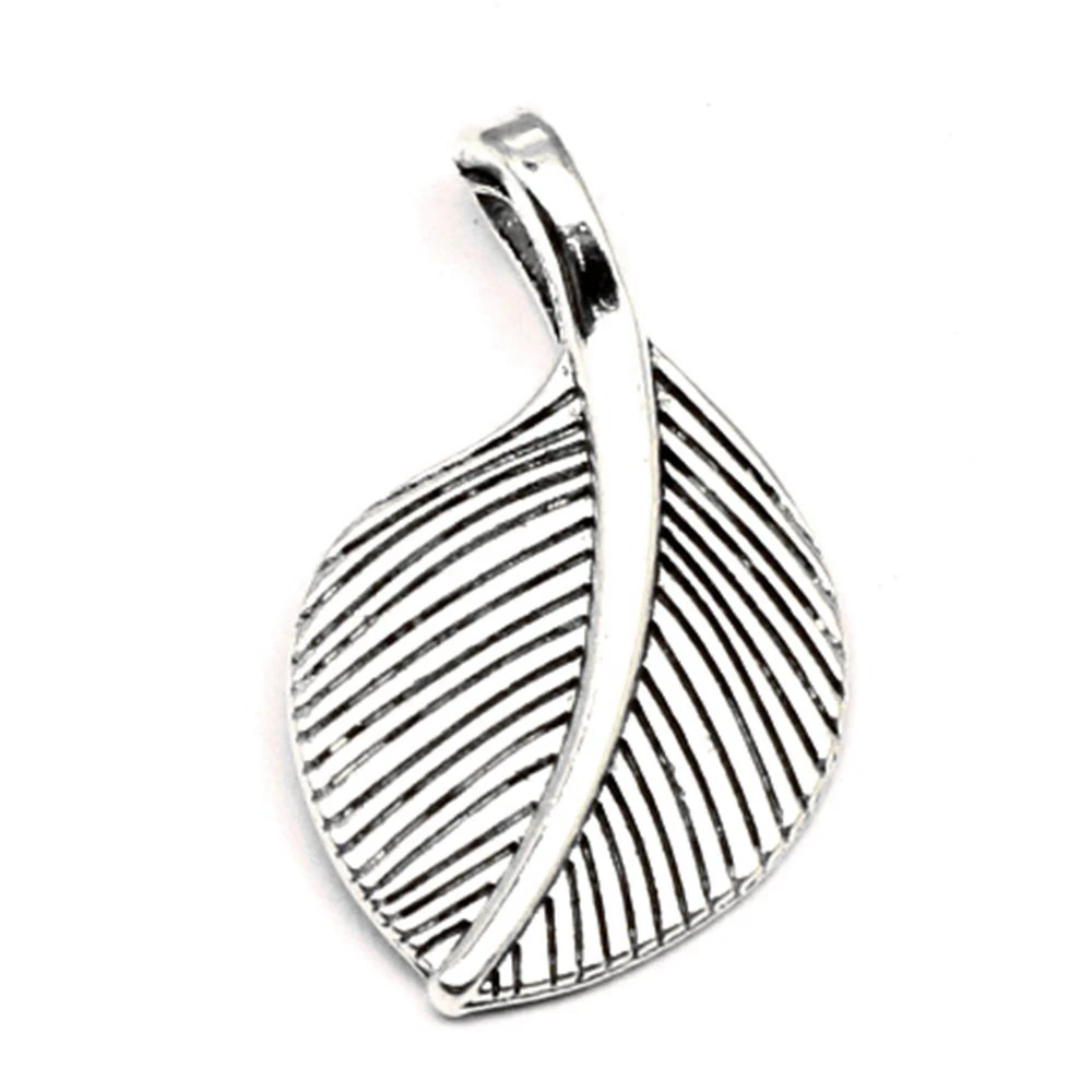 80pcs Wholesale Jewelry Lots Tree Leaves Charms Pendant Supplies For Jewelry Materials 16x27mm