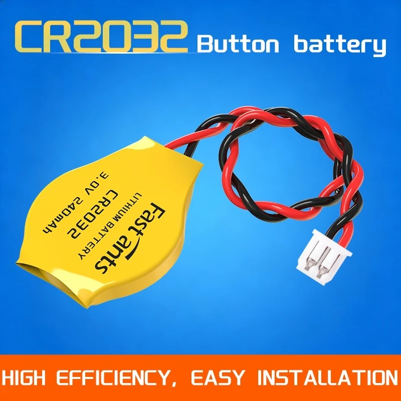 20Pcs CR2032 3V Lithium Coin Battery With MX51021 Wire Leads, Replacement CMOS BIOS RTC Battery for Lenovo Laptop Motherboard