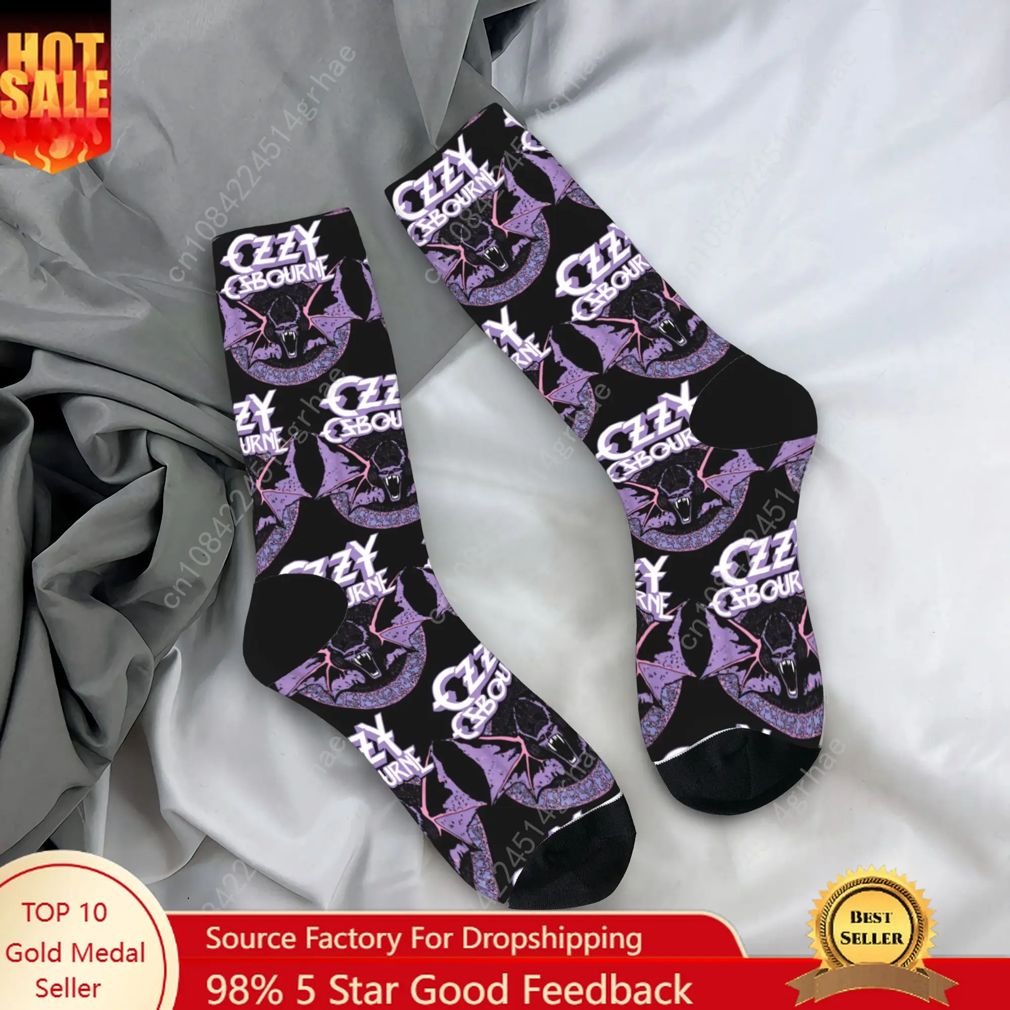 

Devil Metal Ozzy Osbourne Pastel Bat Socks Leisure Stockings Men Comfortable Outdoor Sports Socks Autumn Design Non-Slip Socks