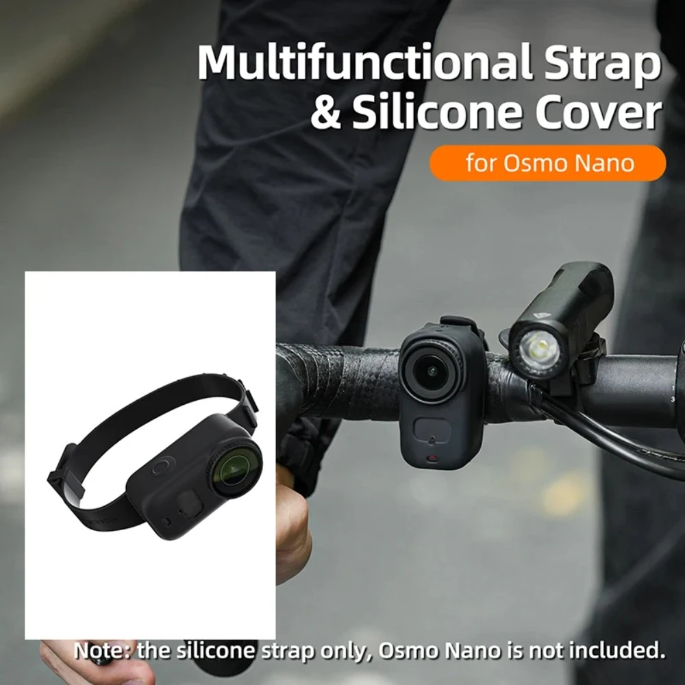 Verstellbares Silikon-Armband, Handschlaufe, Fahrrad-Fixiergurt, Schutzhülle für DJI Osmo Nano-Kamera, Zubehör für Außenaufnahmen
