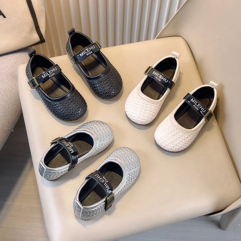 

Weave Pattern Ballet Flats Baby Child Brand Design Shallow Loafer Mary Jane Shoes For Kid Girl