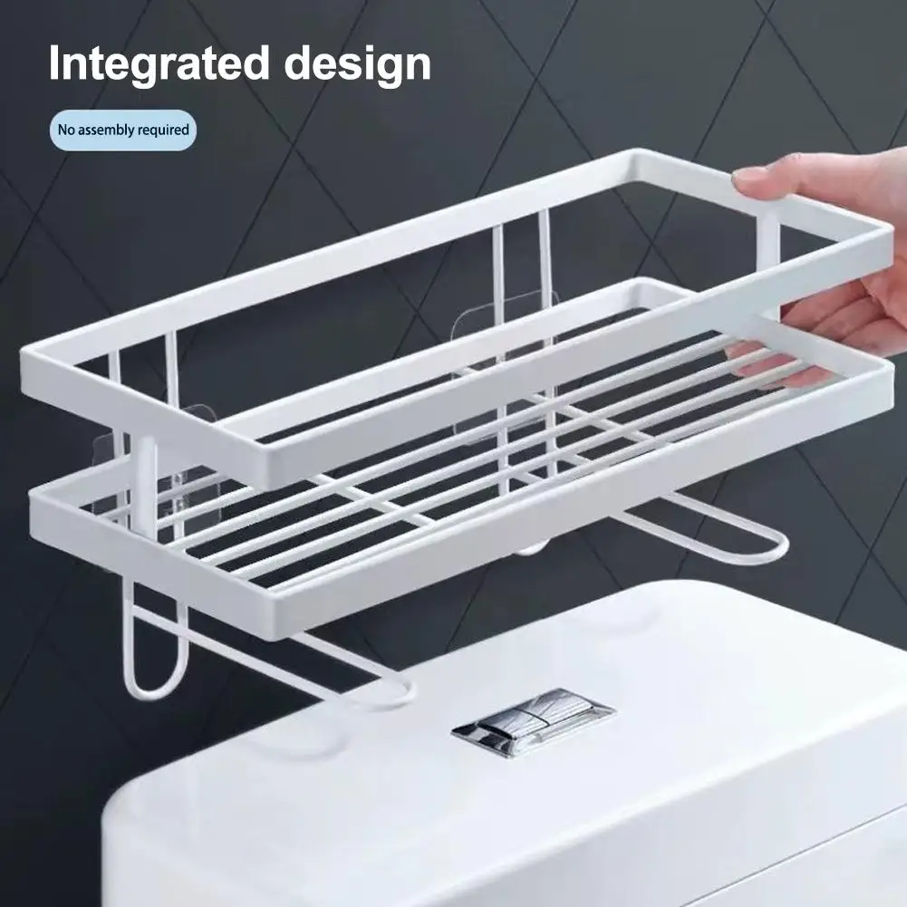 Wall Mounted Toilet Water Tank Rack Toilet Non-Punching Rack Organizers Storage Multifunctional Toilet Storage Rack Bathroo N9G5