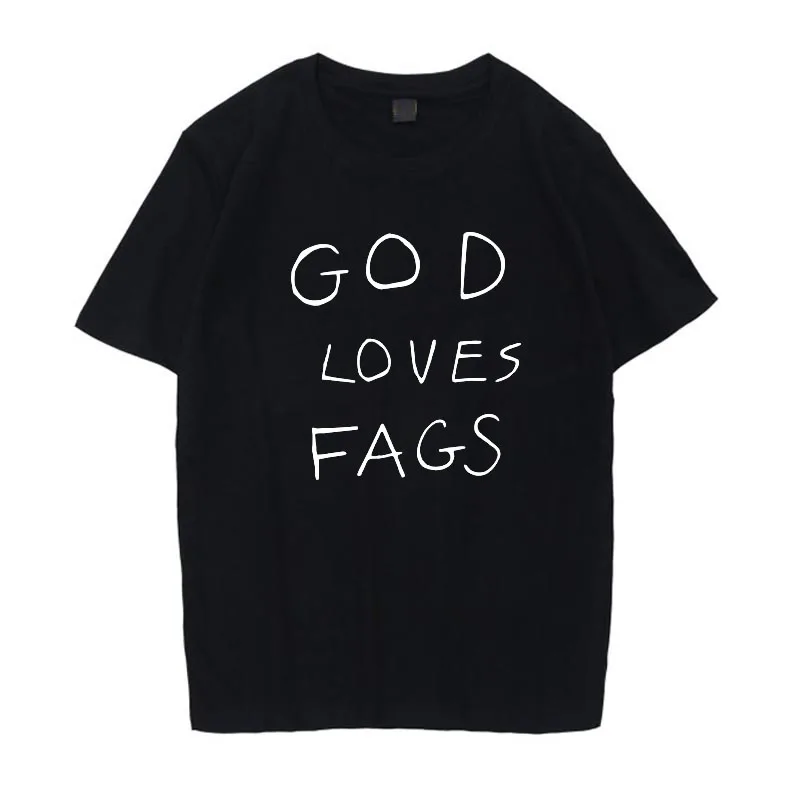 American drama Shameless God Loves Fags men and women short-sleeved cotton T-shirt shameless loose crew neck simple top