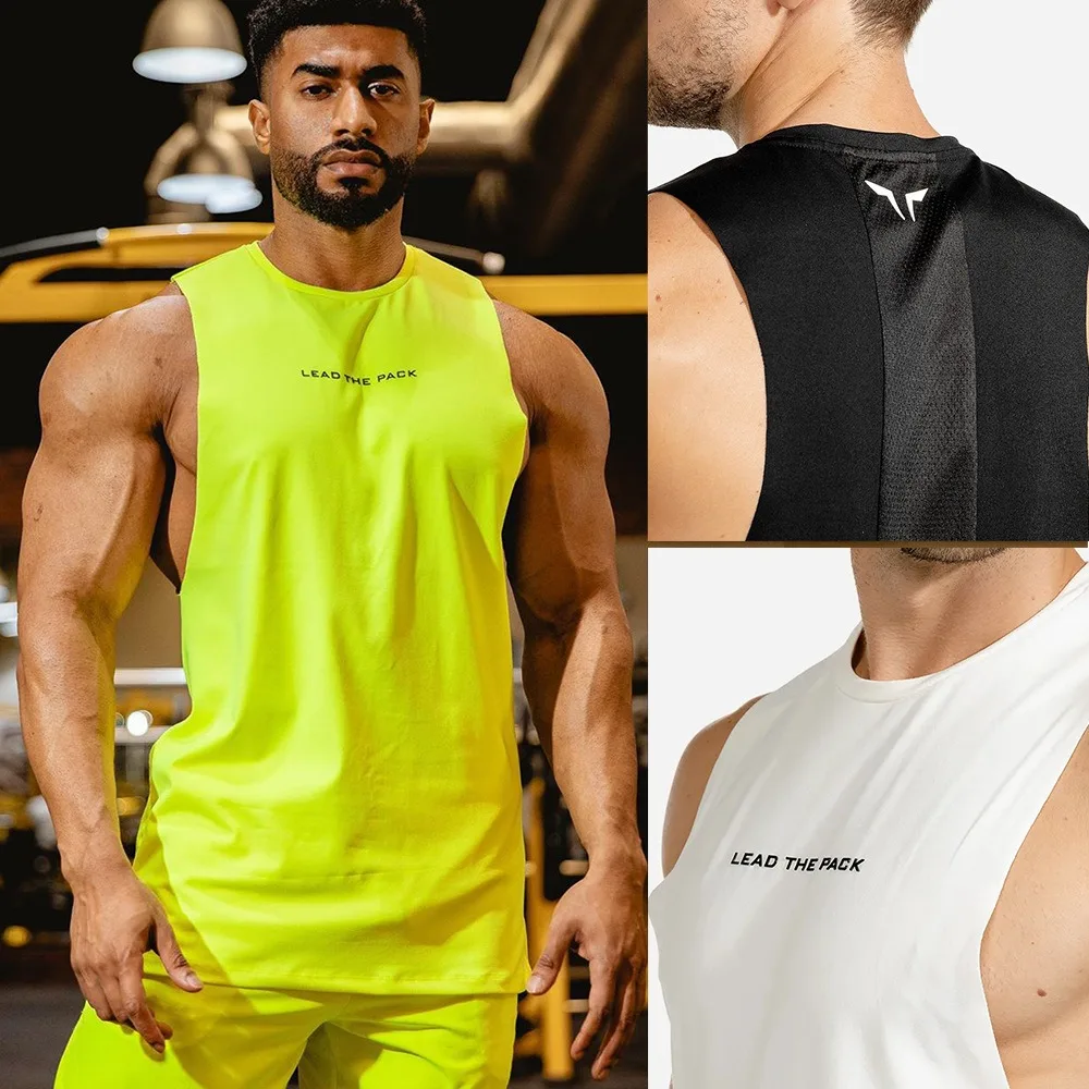 2024 Summer New Men\'s Fitness Vest Summer Loose Quick Drying Fitness Sports Sleeveless T-shirt Wholesale