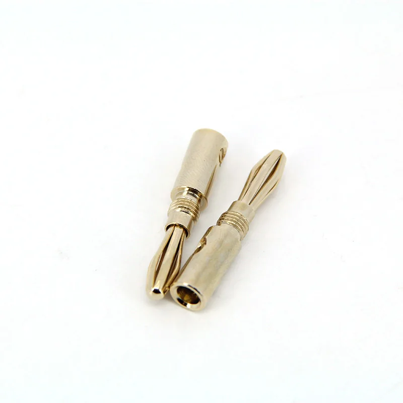 Audio Speaker Screw Banana Gold Plate copper Plugs Connectors 4mm Jack Speakers Amplifier Cable Male Stackable B4