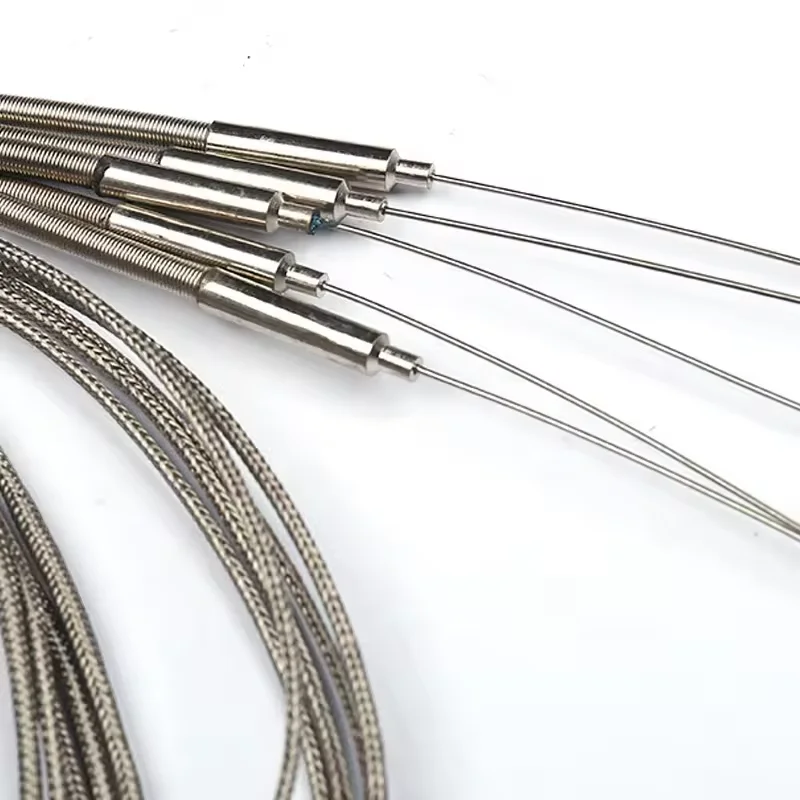 K J T type 2m metal screening cable 200mm flexible probe thermocouple temperature sensor