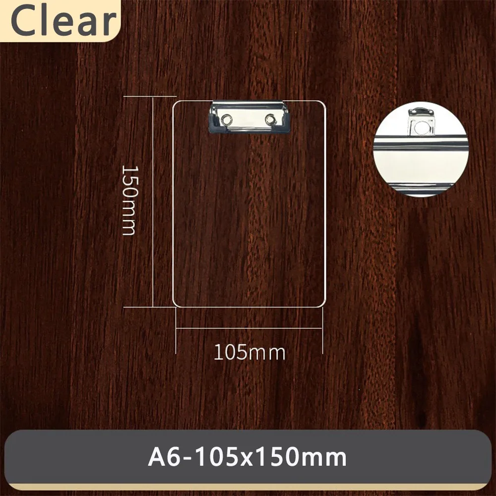 Simple Acrylic Clipboard Clear A4/A5/B5/A6 Document Clip Holder Vertical/Horizontal Clip Menu Clip Board Gift