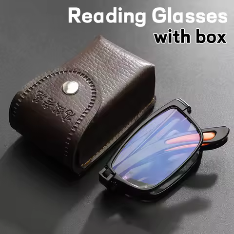 Women Men Portable Antiblue Light Foldable Reading GlassesTR90 Farsight Glasses with Box Presbyopia Eyewear Prescription Diopter