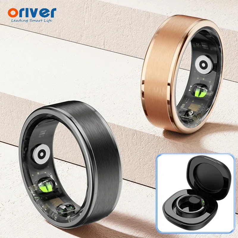 

Smart Ring with Charging Case, 5ATM Waterproof, Heart Rate Sleep Blood Oxygen Health Monitor, Fitness Tracker, QRing App, Rings