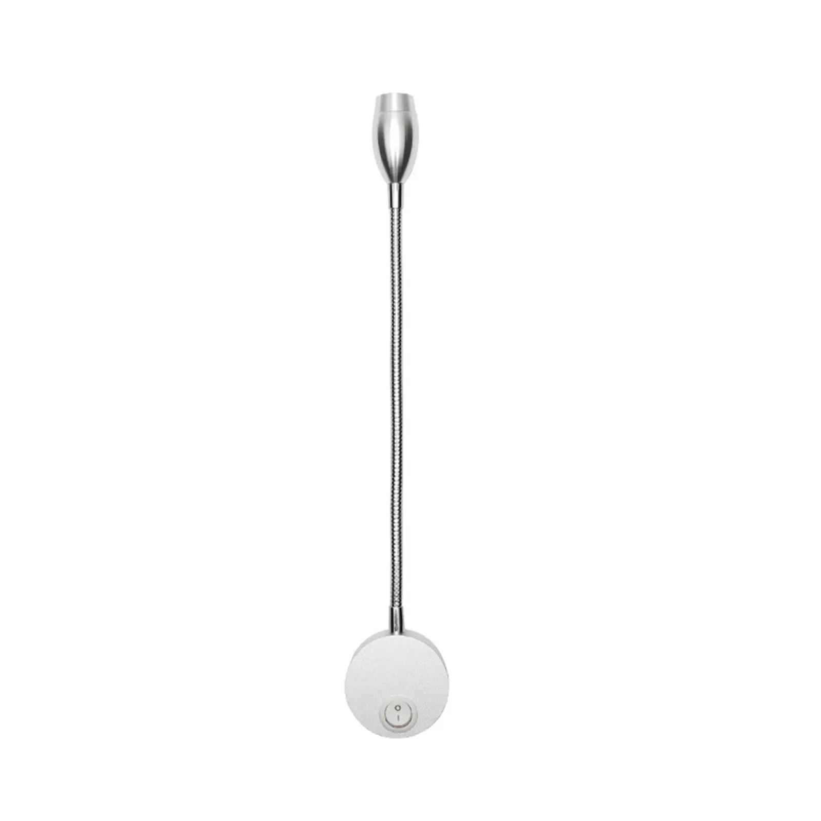 LED Wall Lamp Bedside Reading Light Gooseneck Adjustable Wall Mounted Reading Light for Bedroom Brushed Silver White 3W