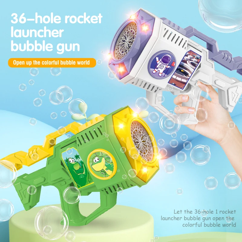 

Electric Bubble Gun Automatic Rocket Hand-Held Soap Bubble Machine Space Mechanical Bubble Maker Summer Outdoor Children Kid Toy