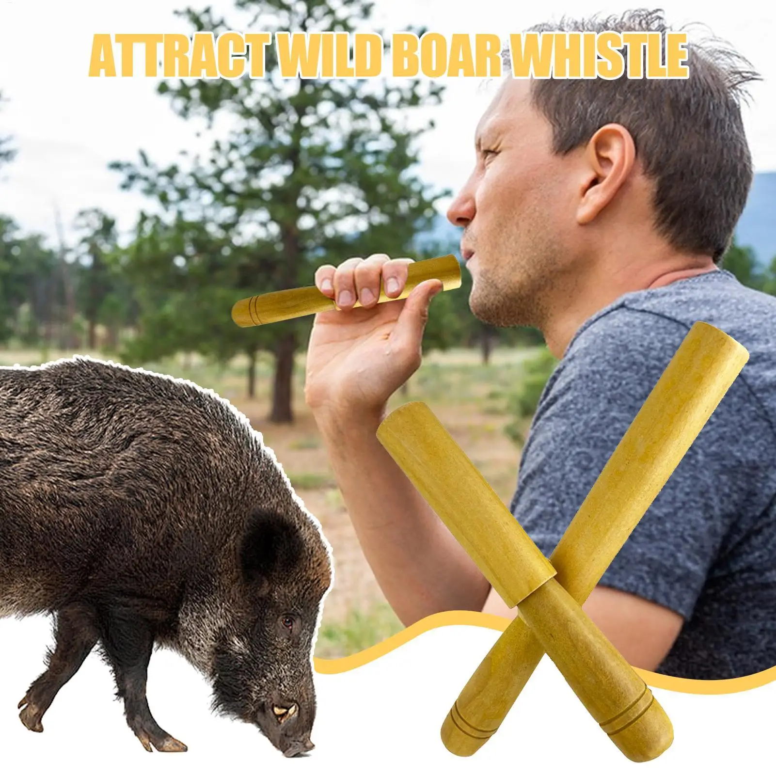 Herramienta portátil de llamada de cerdo con sonido de imitación, silbato de jabalí para troncos al aire libre para atraer pechos salvajes, silbato de jabalí, cerdo de madera