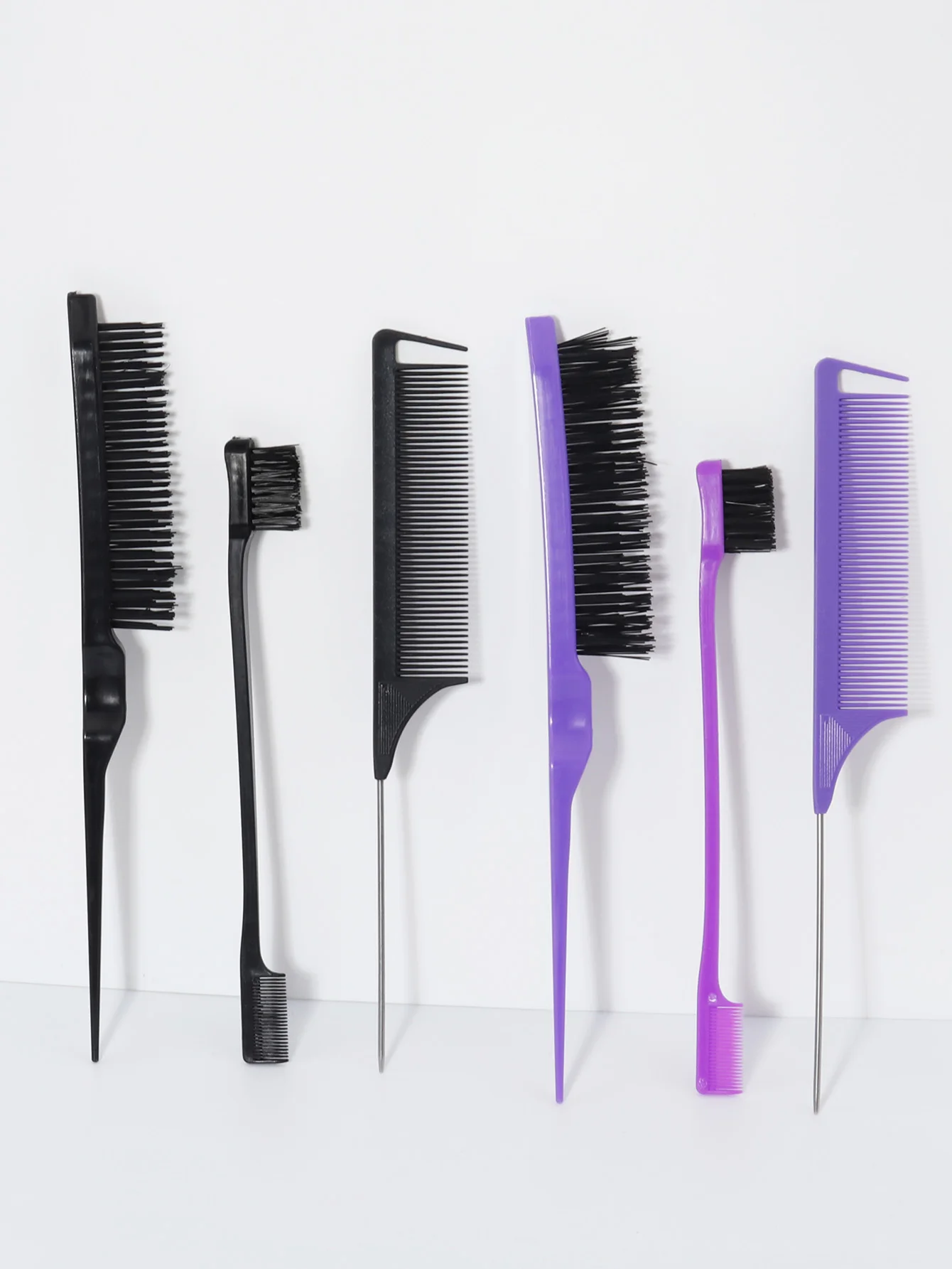 3pcs/set styling comb set teasing comb triple teasing comb mouse tail comb edge brushing hair styling set