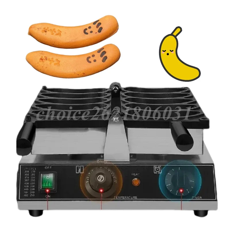 Commercial Electric Heating Banana Cake Cheap Price Banana Shape Waffle Maker 5 Pcs Rotary Waffle Stick Machine for Sale