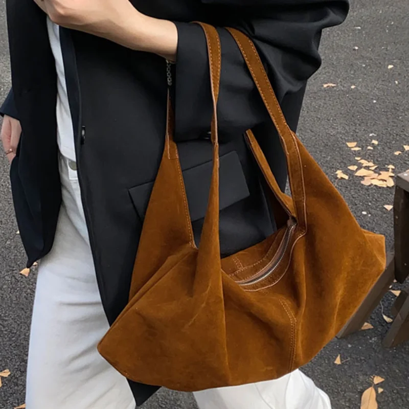 

Women's Suede Handbag Tote Bag Luxury French 2in1 Large Capacity Dumpling Shoulder Armpits Bag Casual Commuter Shopping Hobo Bag