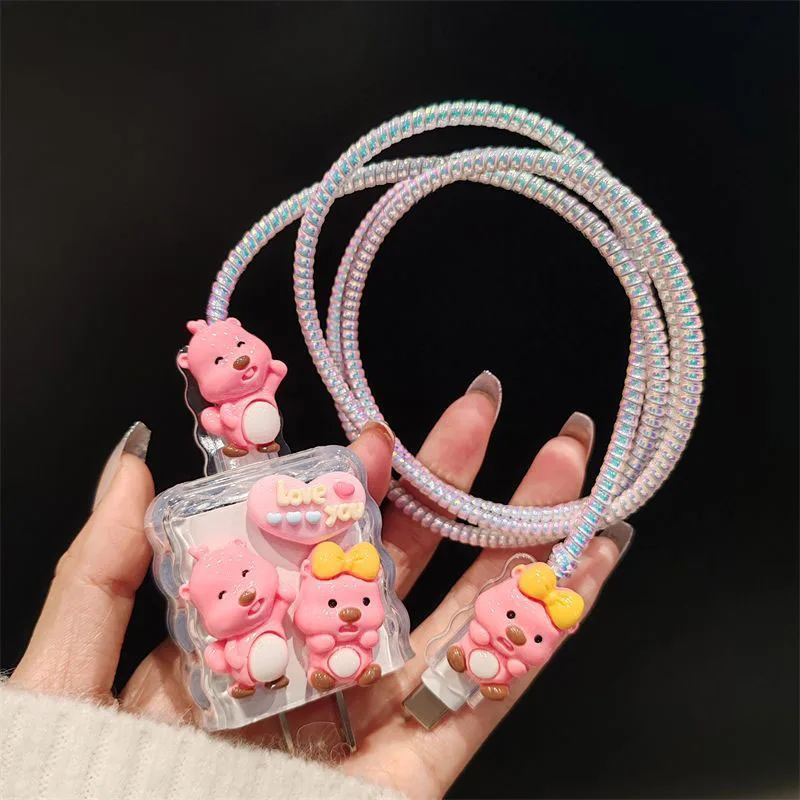 Cute Zanmang Loopy Iphone Charger Protective Sleeve Kawaii 15promax 14 13 Fast Charging Protective Shell Toys for Girl Gifts