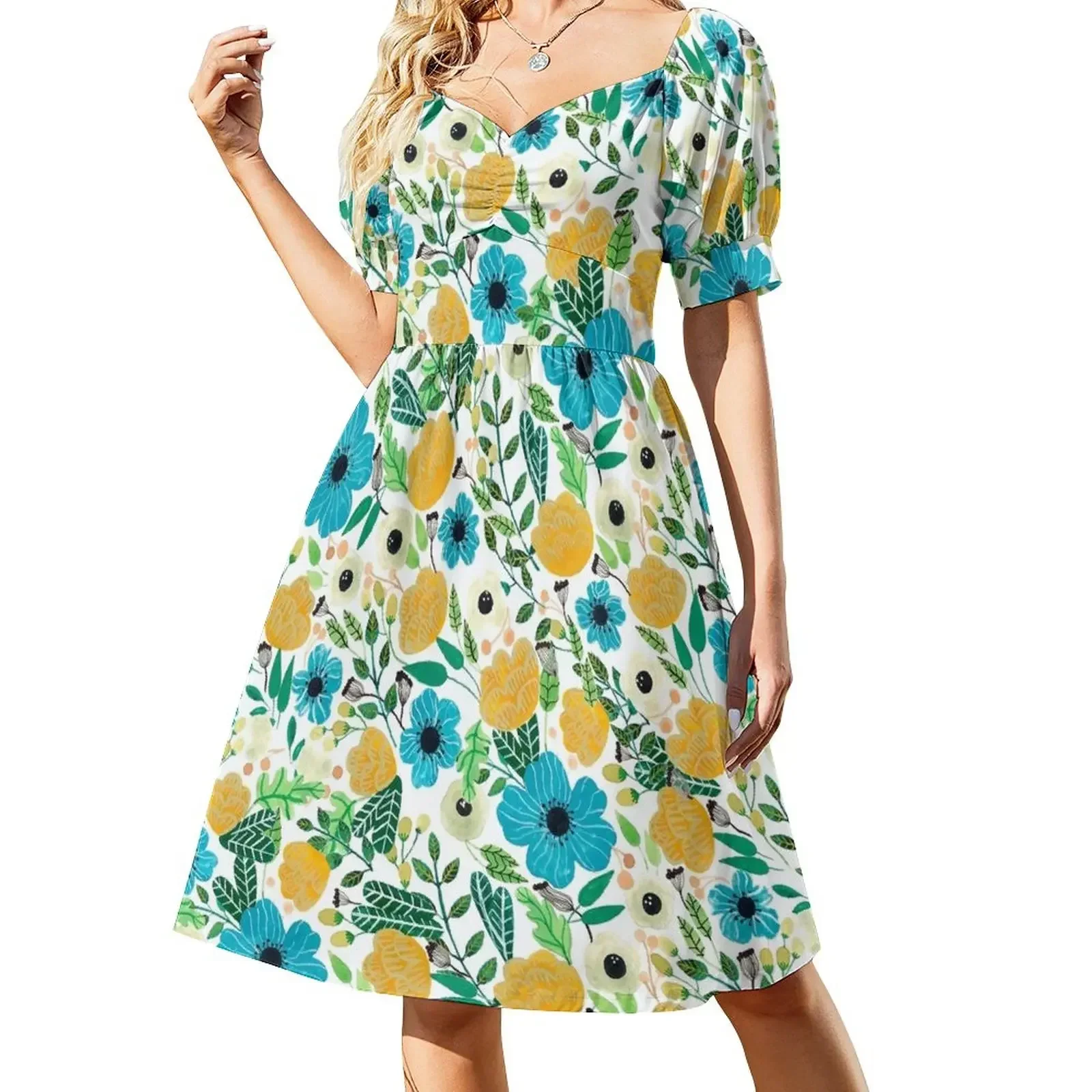 

Luovuus Short-Sleeved Dress summer dresses party dresses women evening dresses ladies Dress
