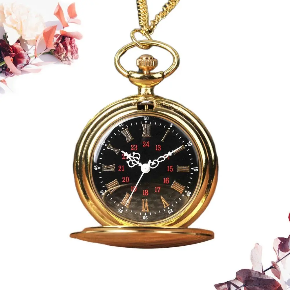 Flip Round With Necklace Vintage Pocket Mechanical Fob Watches Pocket Watch