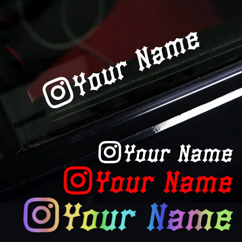 1PC Gothic Custom Your Name Personalized Instagram Motorcycle Stickers Waterproof DIY Fuel Tank Helmet Car Bicycle Vinyl Decals