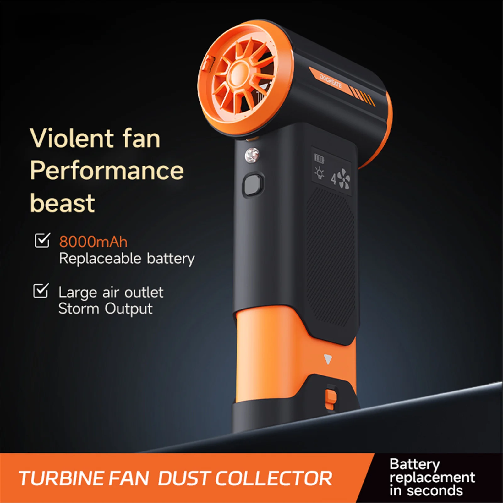 

Ультрамощный турбовентилятор и пылеудалитель V-94K: 4-скоростной воздуходув для уборки, инструмент для очистки, воздушный пистолет, воздуходувка