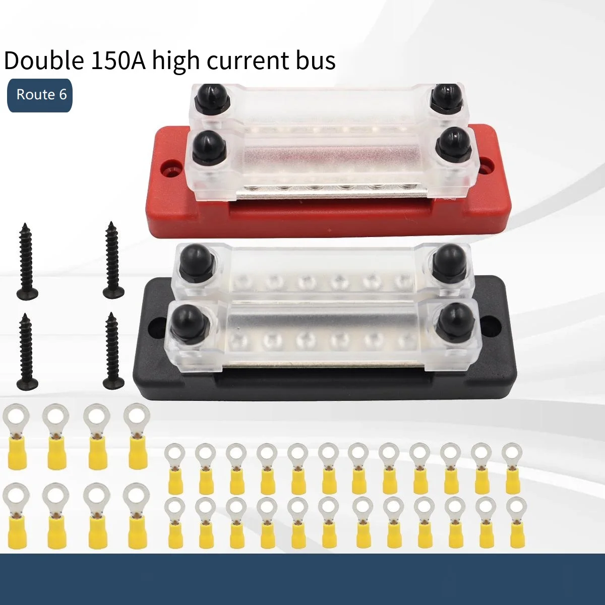 

6-Position Dual Row Terminal Block with Heavy Duty 150A Current for RV and Boat Projects