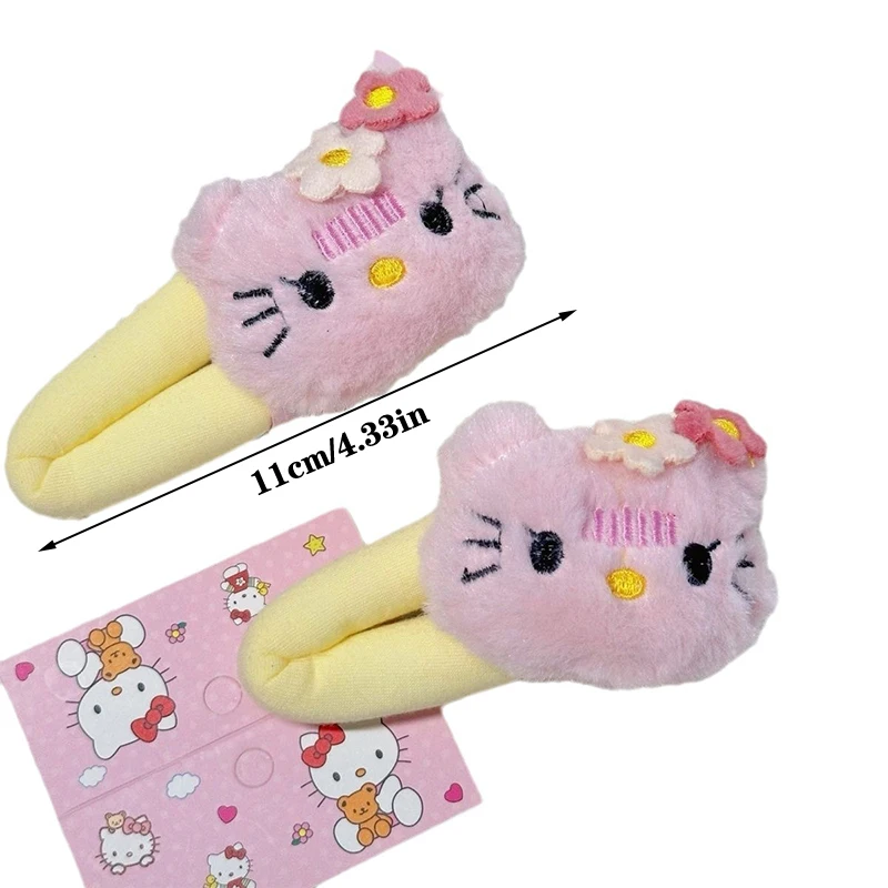 Sanrio Hello Kitty كارتون BB مشبك شعر للفتيات ، دبابيس شعر كاواي ، أغطية رأس ، مشبك شعر ، مشبك شعر ، هدية مشبك شعر ، إكسسوارات شعر