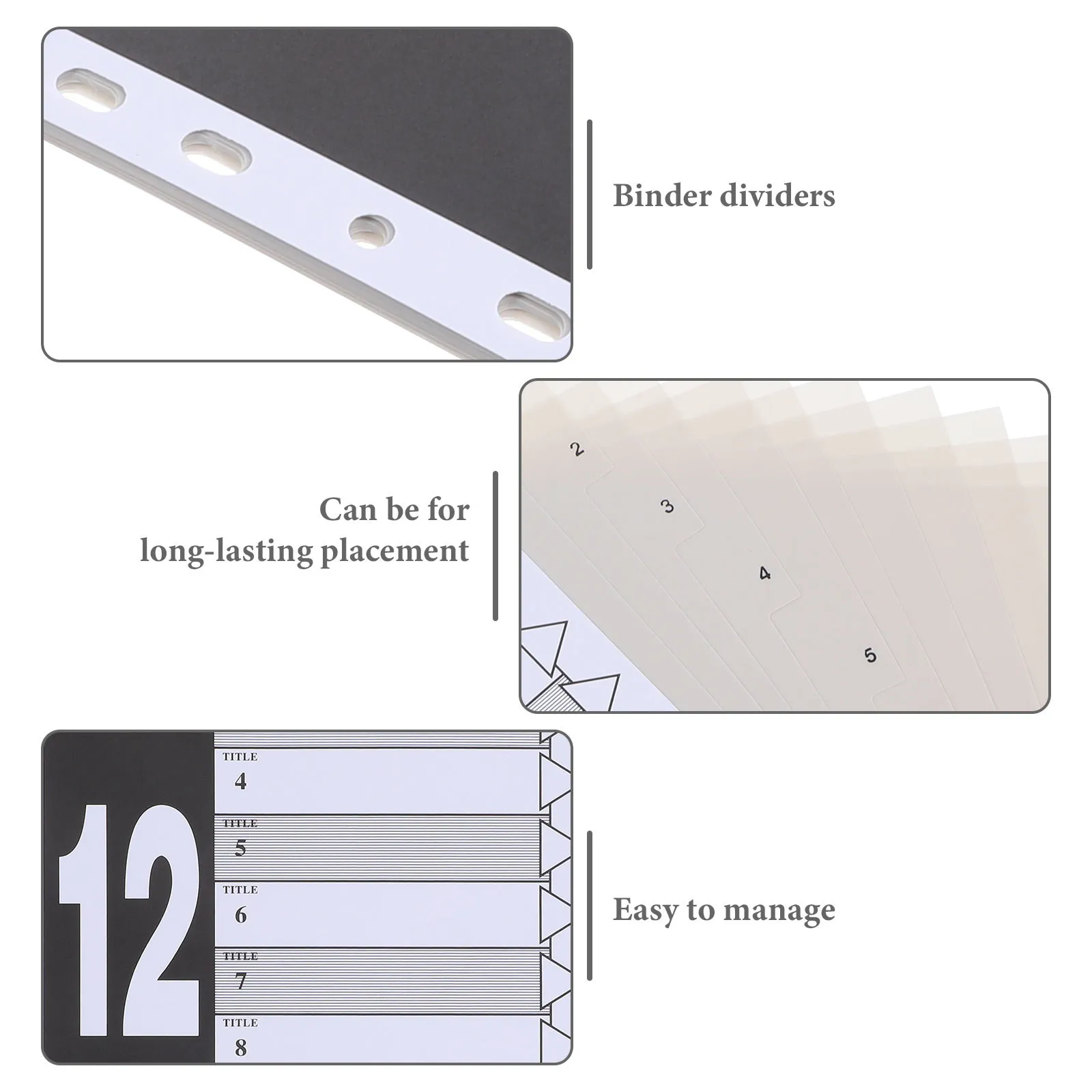 24Pcs PP Notebook Dividers for Binder Index Classification Tabs Study Page Markers Loose Leaf Paper Divider Supplies Aesthetic