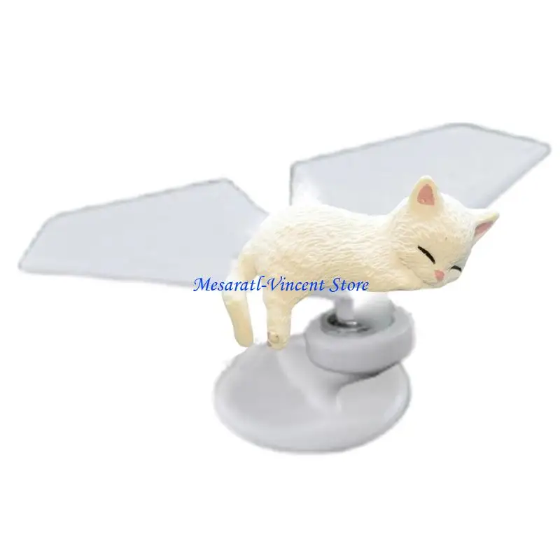 

A70F вращающийся самолет автомобиль орнамент реалистичные кошки статуя из смолы маленькое украшение для стола