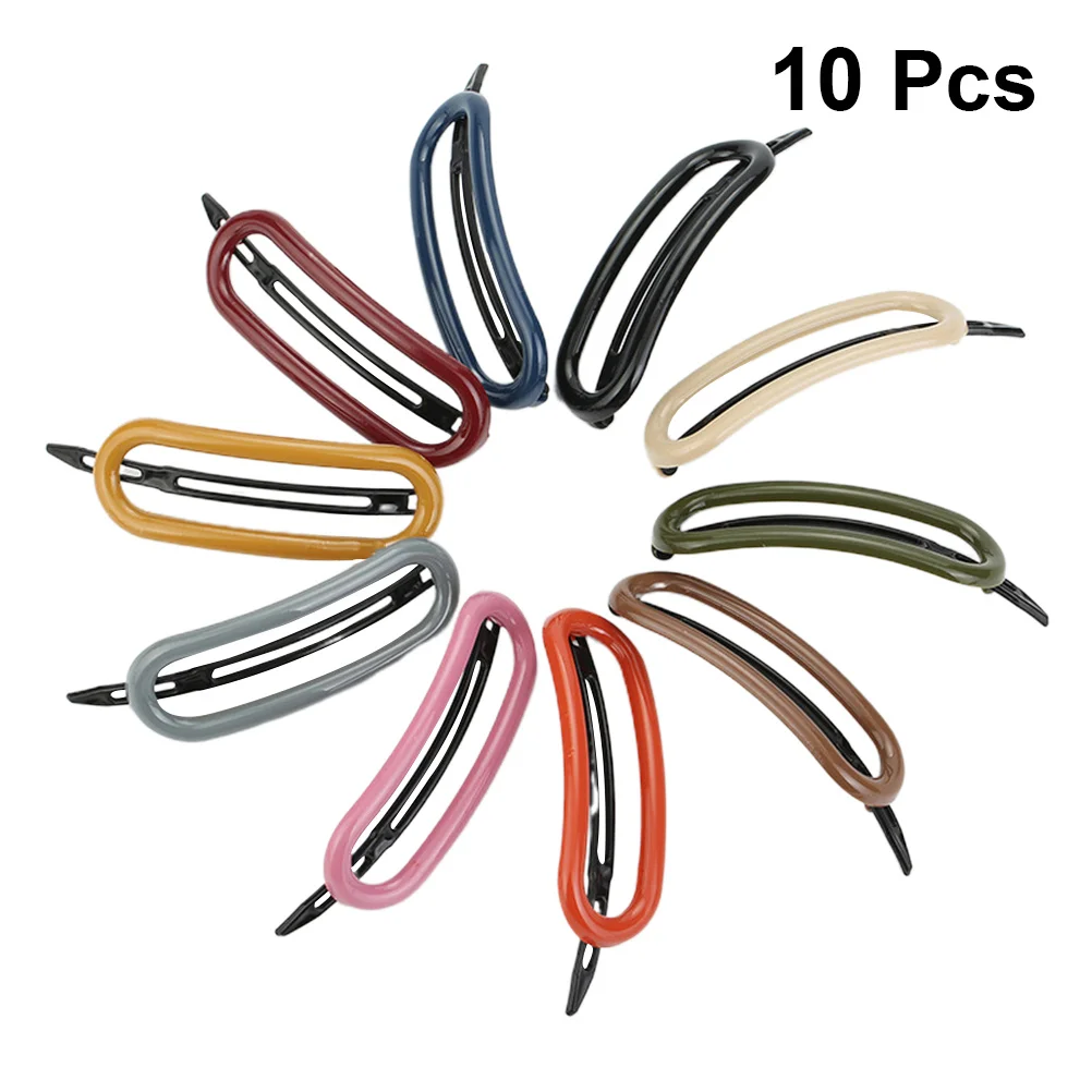 

10pcs Oval Durable Plastic Simple Solid Color Hairpins For Women Girls Fashion Hair Clip Women Barrettes Girl Hair Clip