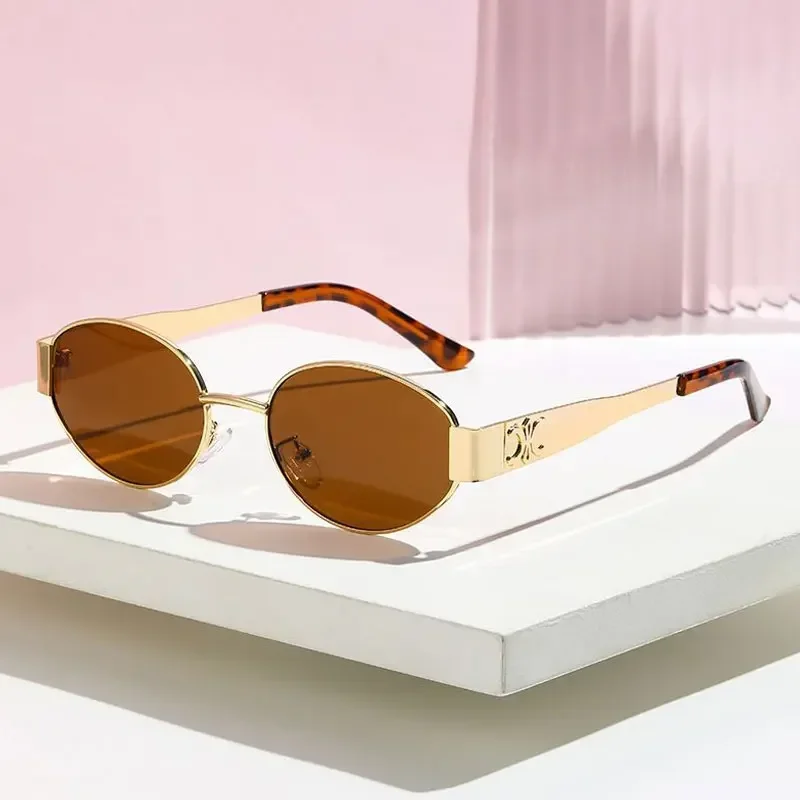 

Metal Sunglasses for Men and Women UV400 Unisex Designer Fashion Fishing Cycling Glasses Outdoor Oval Stylish Eyewear Shades