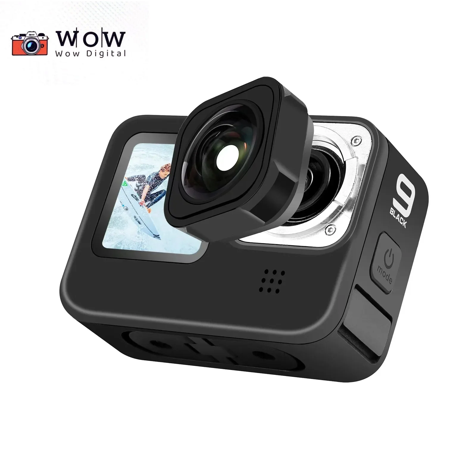 

Для Go Pro Max Lens Mod Fov 155 ° широкоугольный объектив 5M Водонепроницаемый противоударный объектив для Gopro 13 12 11 109 Black аксессуары для камеры