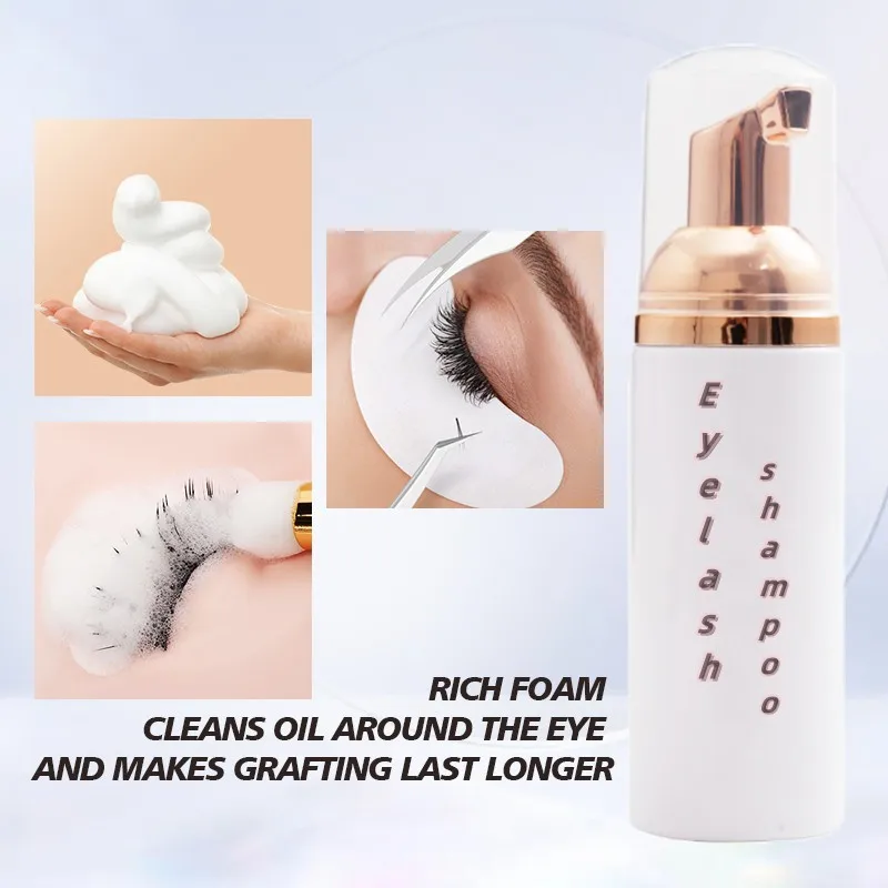 100ml Lash Shampoo Concentrate No Stimulation Lash Cleanser DIY Professional Eyelash Extension Bath Foam Makeup Remover