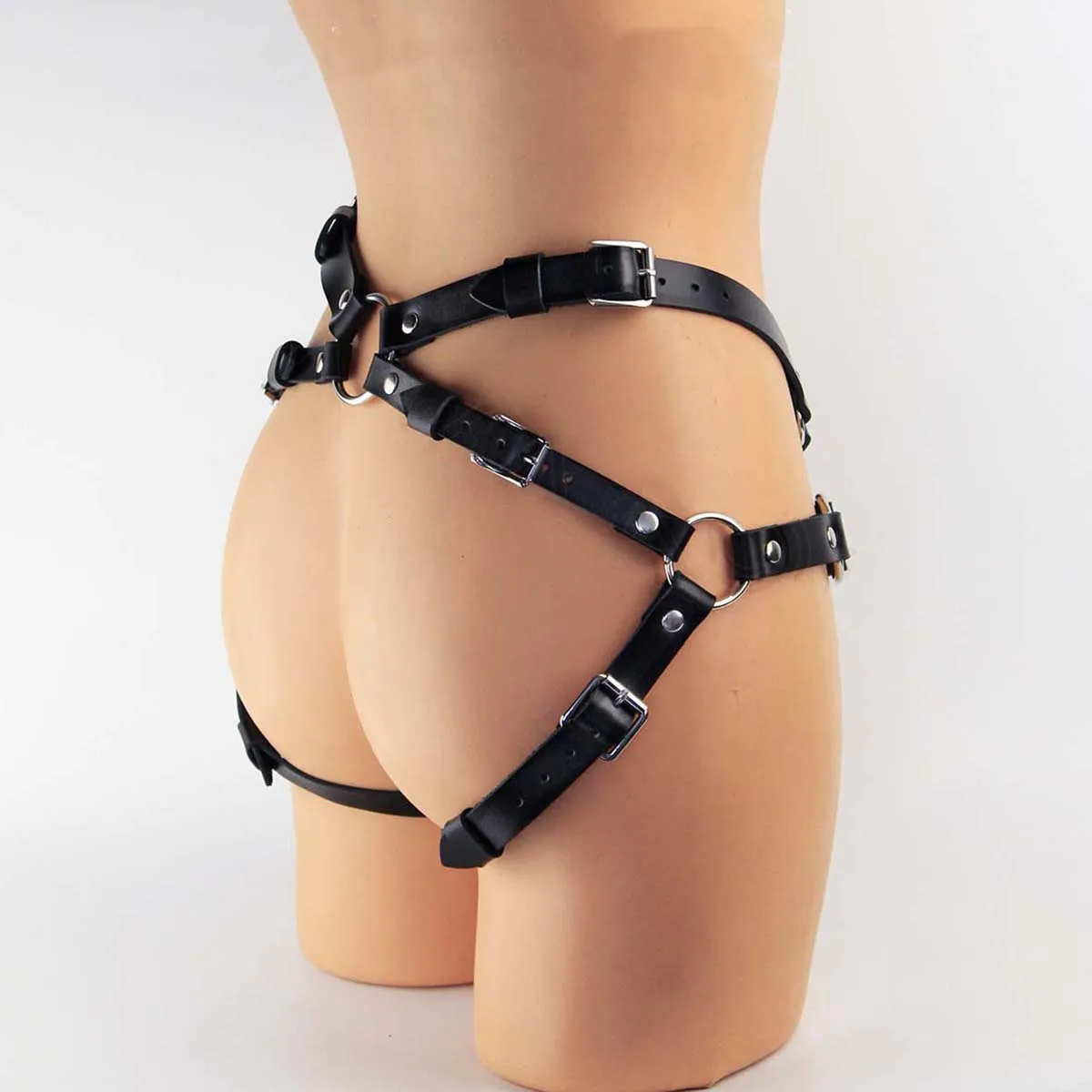 مثير المرأة الساق تسخير الرباط حزام ملابس داخلية نسائية من الجلد Bdsm عبودية الفخذ الرباط القوطية الوثن الملابس مهرجان الهذيان الزي #3