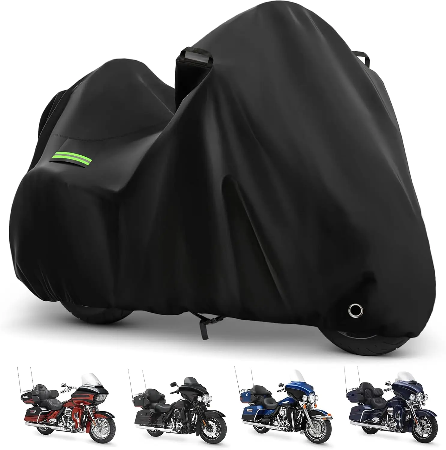 

Waterproof Motorcycle Cover with Lock Hole & Soft Lining, UV Rain Protection for Outdoor Use
