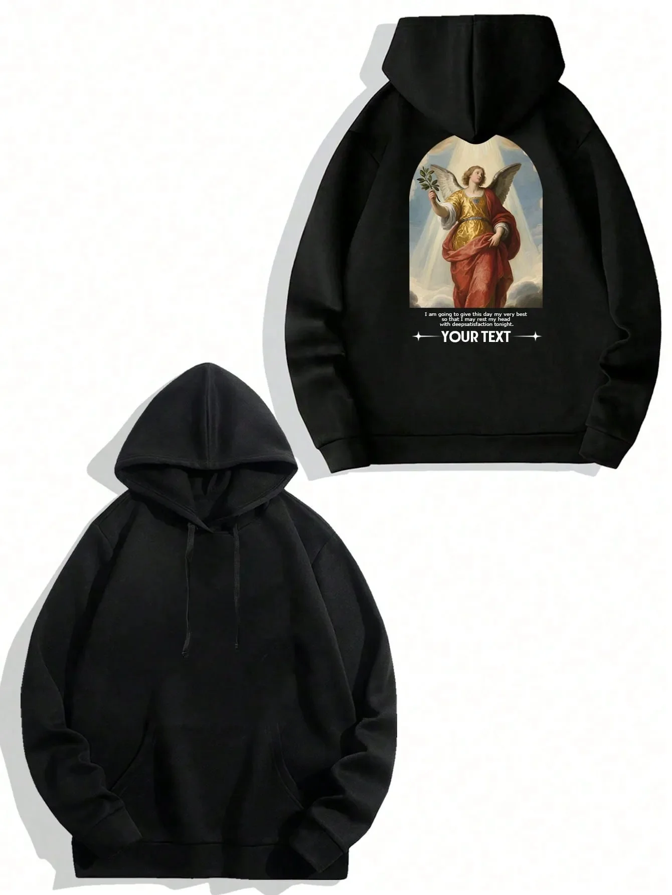 

Angel Motif Pure Cotton Hoodie - Ideal for Those Who Love Symbolic and Artistic Apparel Comfort and Aesthetic Appeal Combined