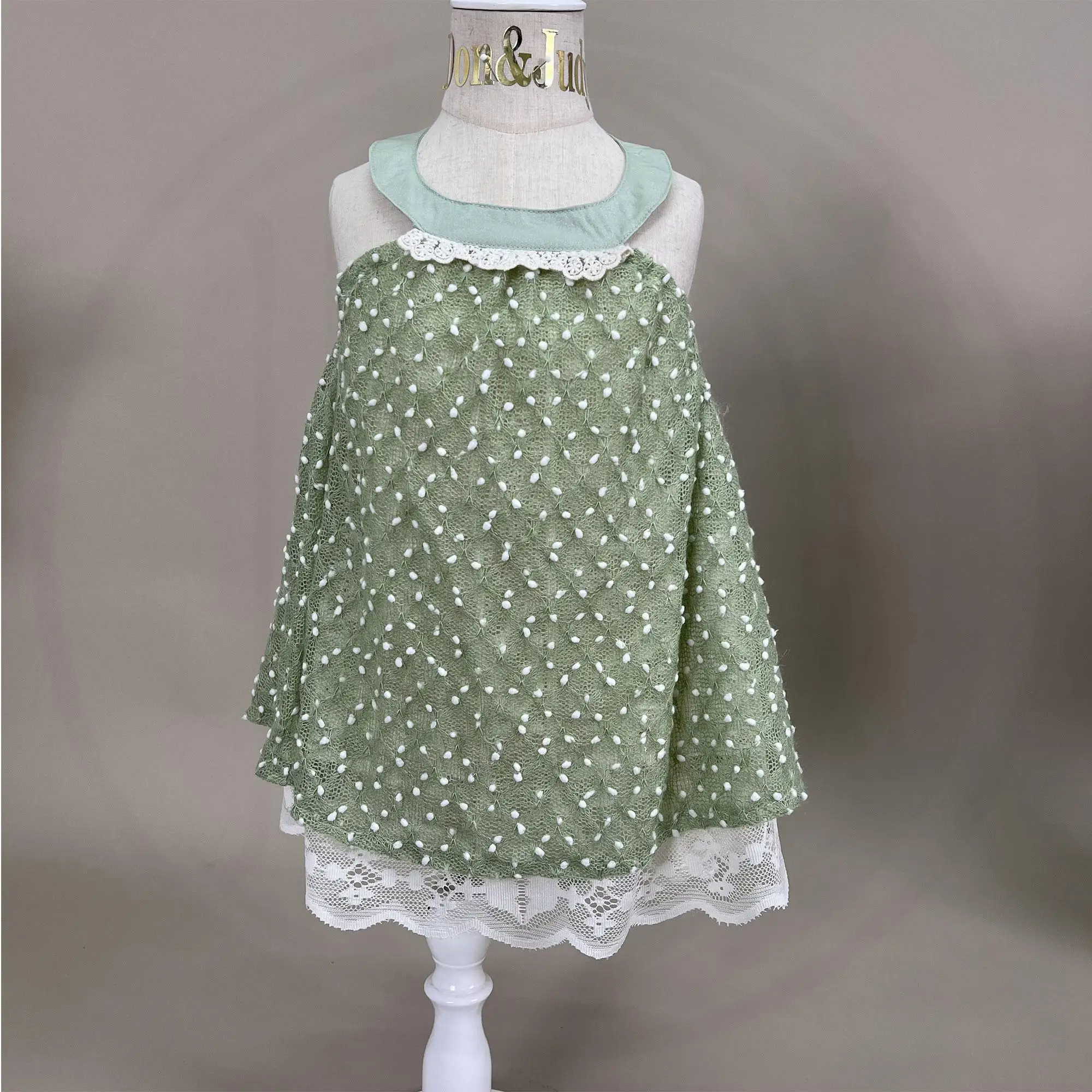 

Платье Don & Judy для девочек, юбка с лямкой на шее из органзы и бантом для маленьких девочек, летняя одежда в горошек для фотосессии на день рождения