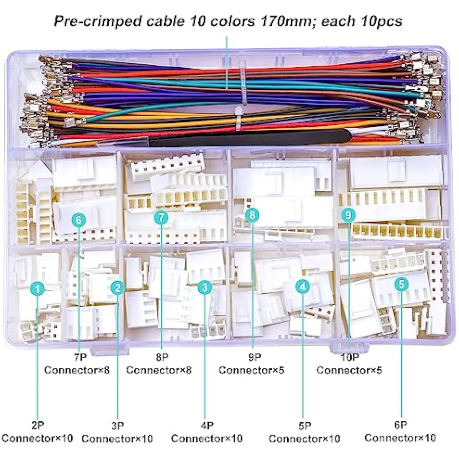 3.96mm Pitch JST-VH 3.96 Female Connector with Premium 20AWG Pre-Crimped Cables