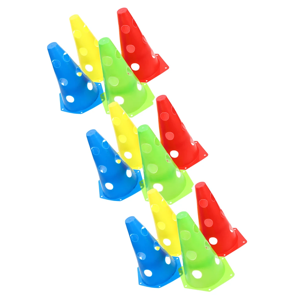 

12pcs Training Cones Soccer Agility Hurdles Plastic Traffic Road Markers for Football Taekwondo Entertainment Bright Color