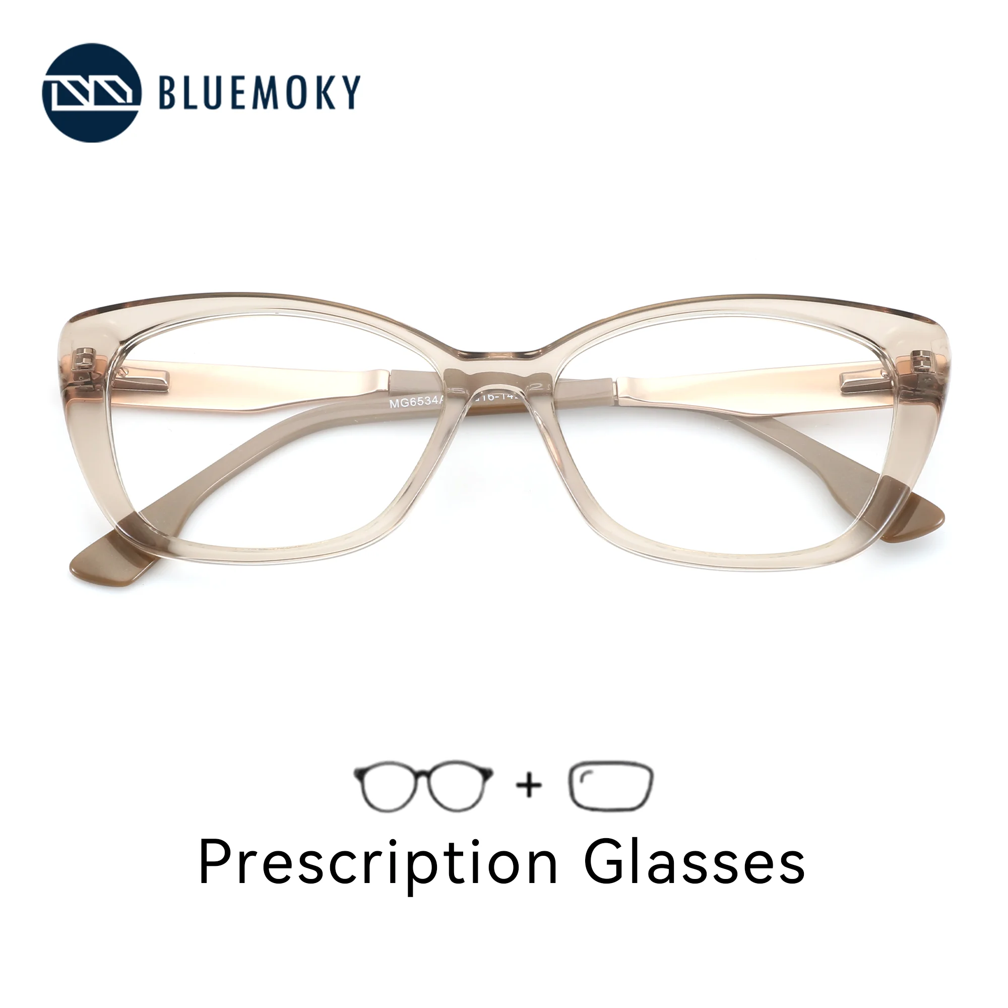 

BLUEMOKY M Size Women Prescription Cat Eye Glasses Acetate Frame Progressive Multifocal Photochromic