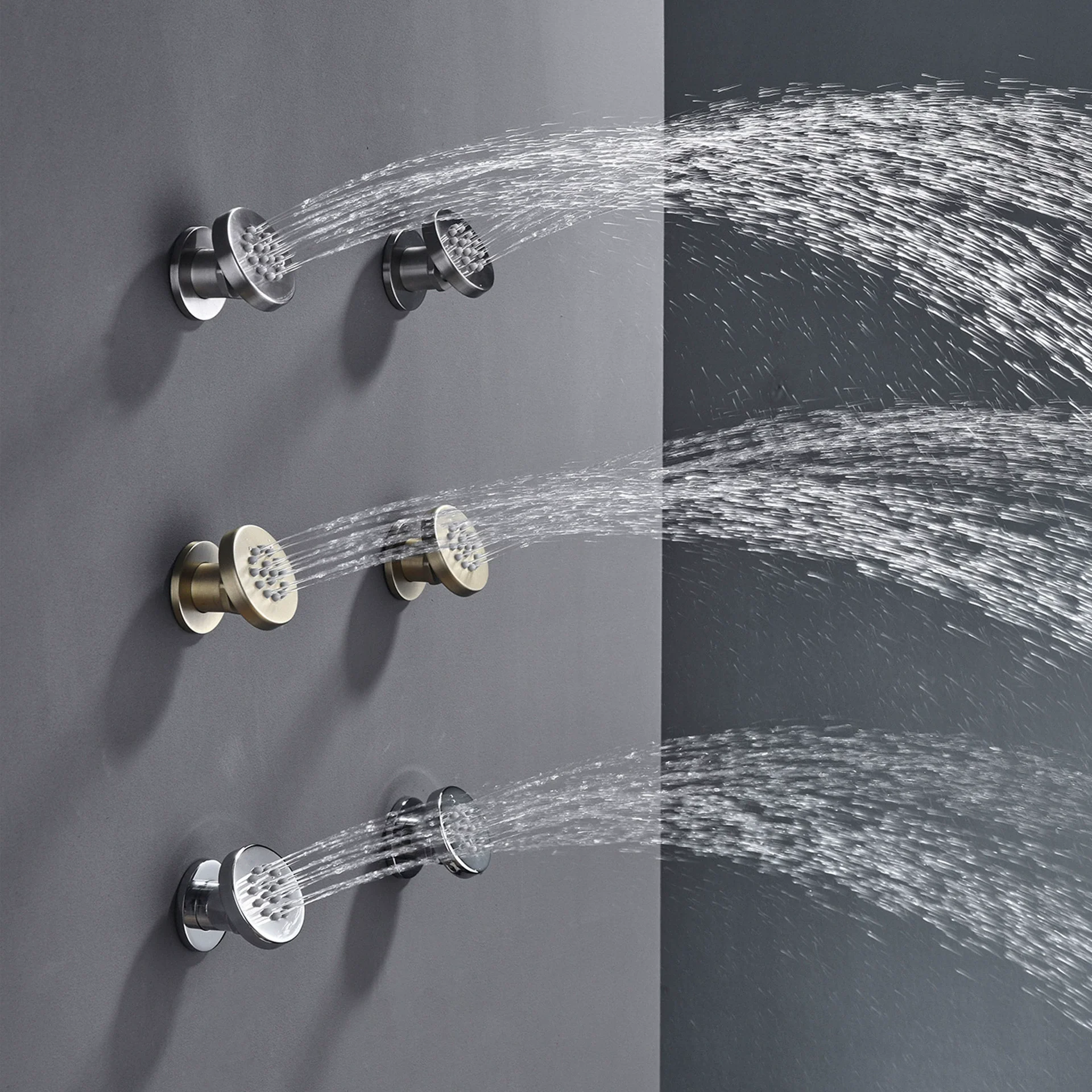 Боковая насадка для душа в ванной комнате, настенная насадка для душа высокого давления, черная SUS304 и медная мрактериальная насадка для душа, квадратная Боковая насадка для душа в ванной комнате, настенная насадка для душа высокого давления, черная SUS304 и медная мрактериальная насадка для душа, квадратная