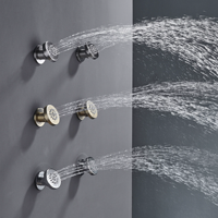 Bathroom Side Shower head High Pressure Wall Mounted Side Shower head black SUS304 and Copper Marterial Shower Head Square