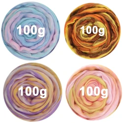100g/Lot Blended RovingNeedle Felting Wool Hand Dyed Wool Top Merino Mixed Natural Wool Roving for Needle Felting Kit