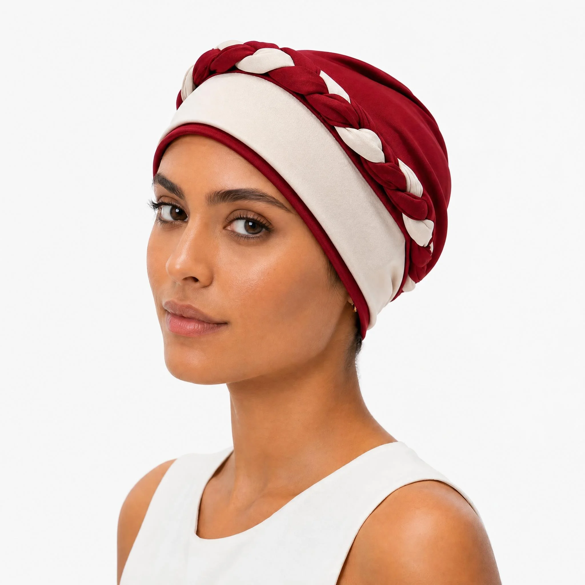 2026 New Colorblock Twisted Hijab Turban Hat African Head Scarf Beanie Cancer Chemo Headwear Stylish Wraps for Women