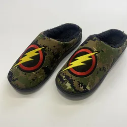 Large size Plaid House Slippers for Man Memory Foam Winter Plush Indoor Male Shoes Warm Home Slippers 2023 Non Slip Black