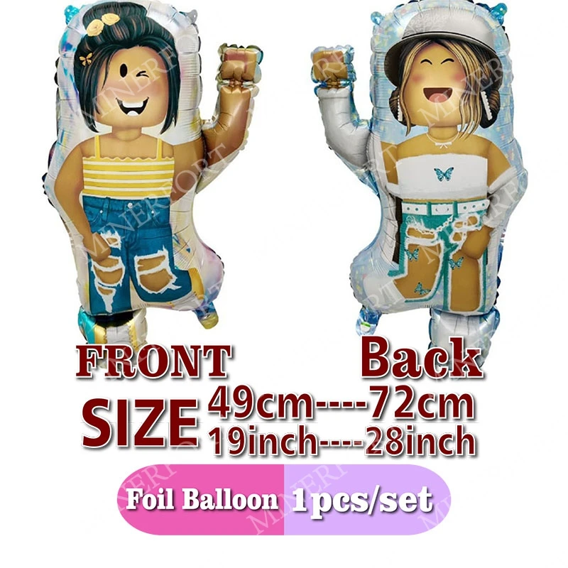 Cartoon-Roboter-Spiel-Themen-Folienballons aus Aluminium, Anime-Geburtstagsparty-Dekorationsset, Zubehör zur Dekoration von Zuhause und Geschenken – Detail 1